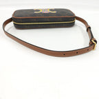 Celine Shoulder Bag Cuir Triomphe Mini Leather Black Brown Multicolor — view 4