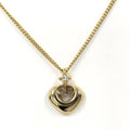 Dior CD Logo Necklace Rhinestone Gold Plated