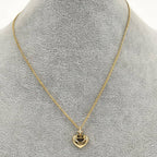 Dior CD Logo Necklace Rhinestone Gold Plated — view 7