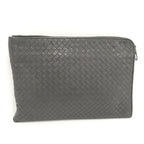 Bottega Veneta Clutch Intrecciato Leather Gray — view 2