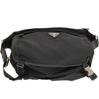 Prada Shoulder Bag Triangle Plate Nylon Black