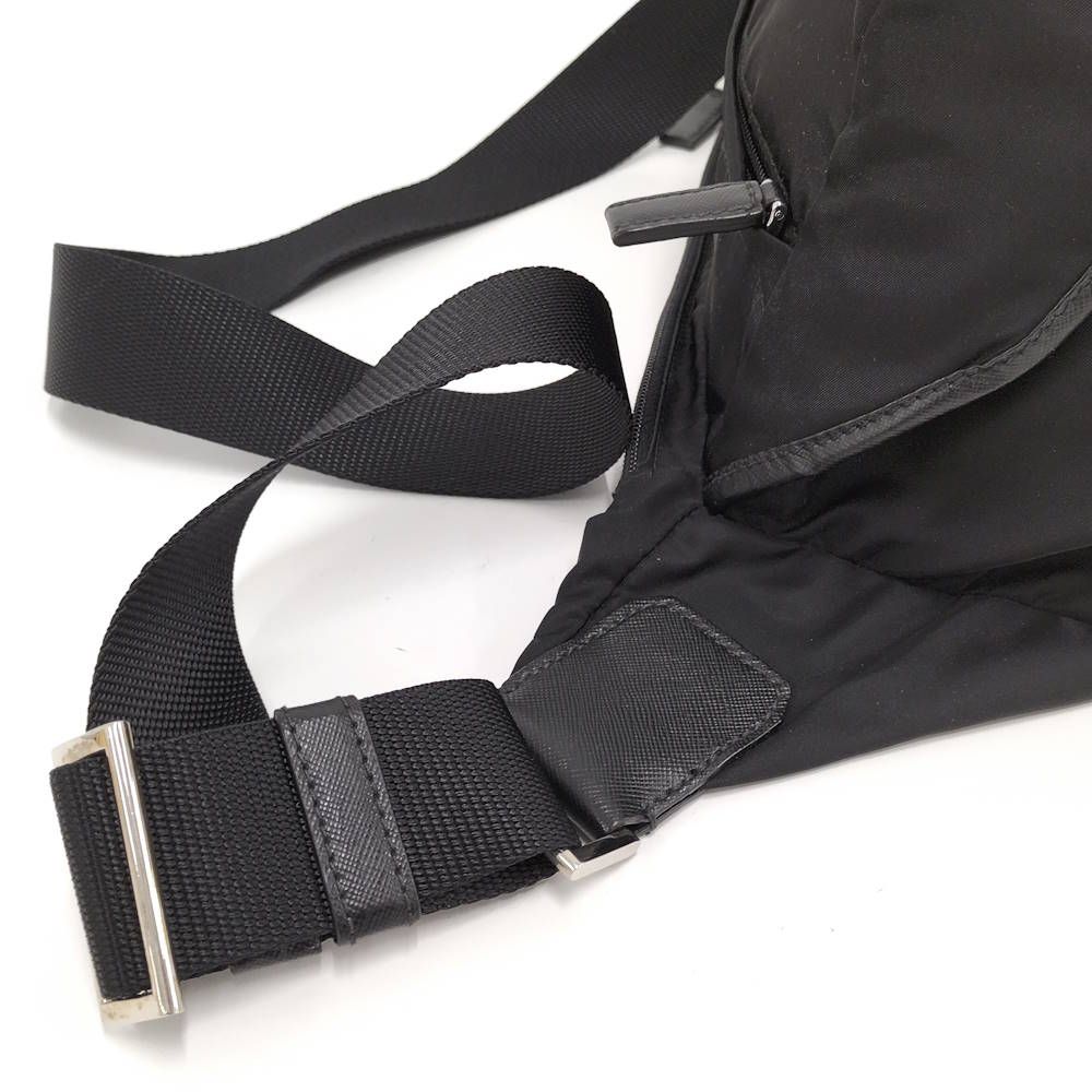Prada Shoulder Bag Triangle Plate Nylon Black — view 5