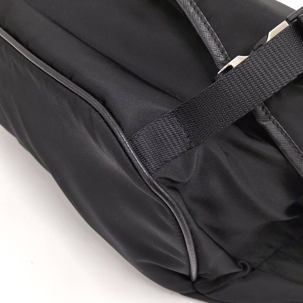 Prada Shoulder Bag Triangle Plate Nylon Black — view 3