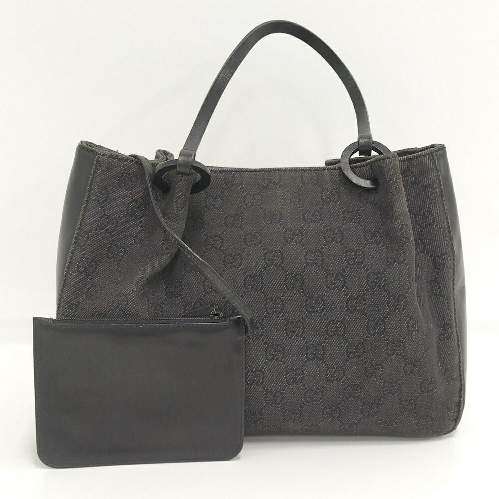 Gucci Tote GG Canvas Leather Black — view 2