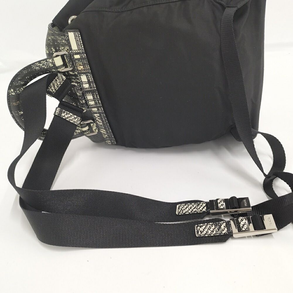 Prada Tessuto Backpack Check Nylon Black — view 6