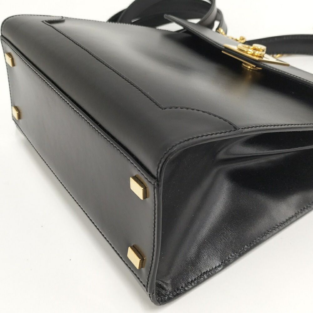 Celine Logo Ring Bag Leather Black — view 3