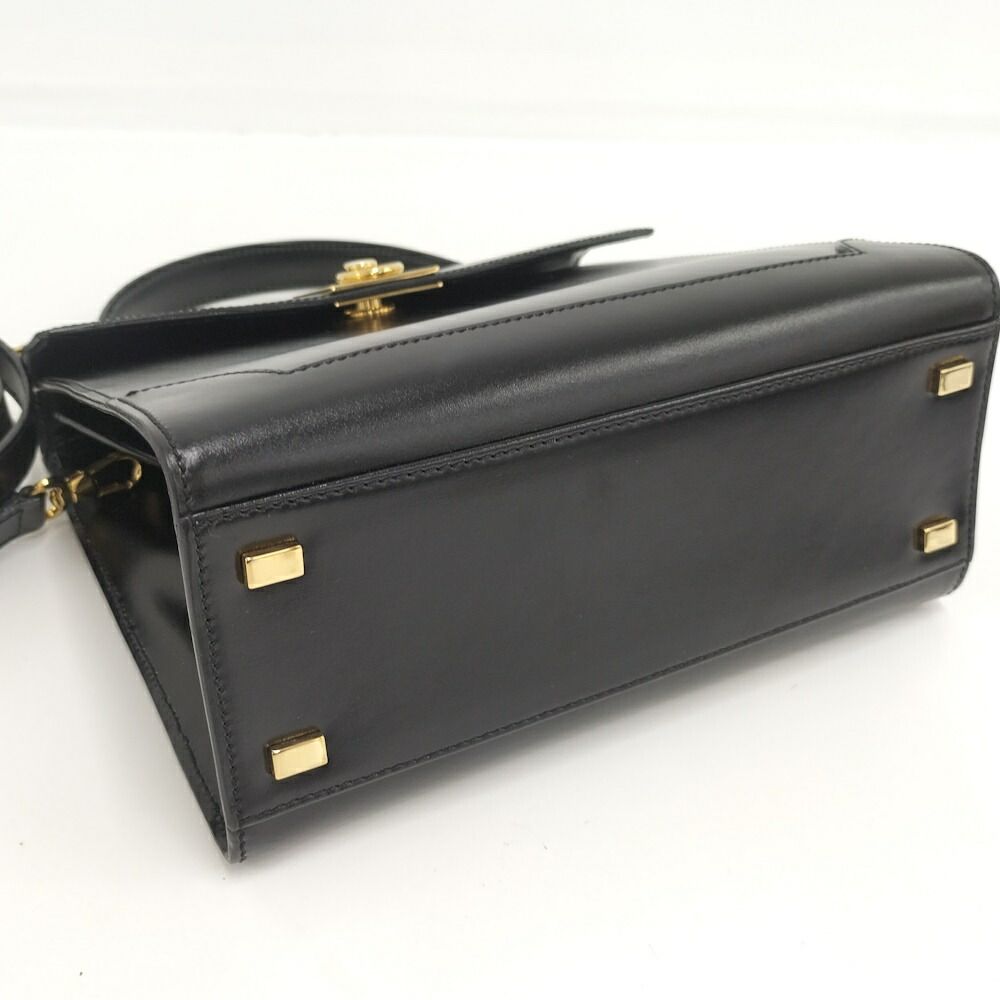 Celine Logo Ring Bag Leather Black — view 4