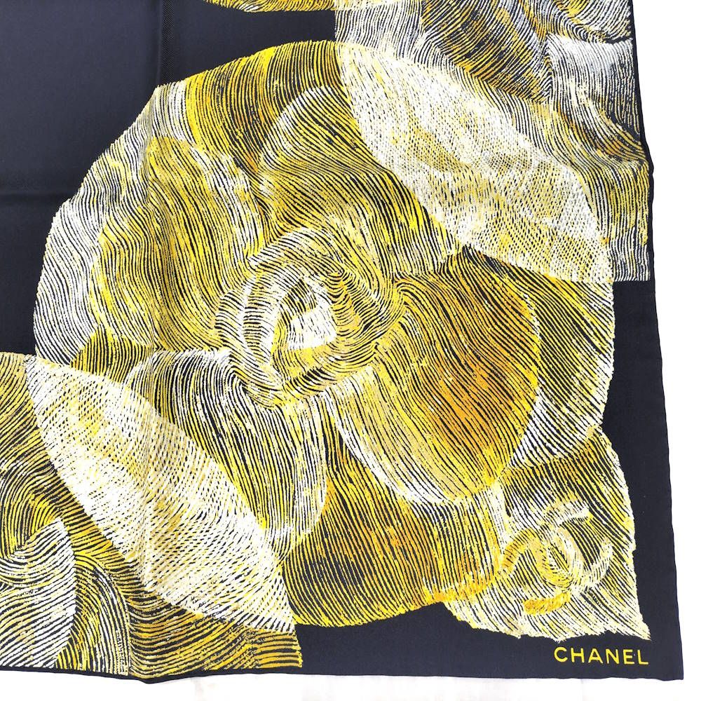 Chanel Scarf Camellia CC Logo Silk — view 6