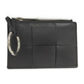 Bottega Veneta Coin Case Maxi Intrecciato Leather Black