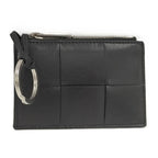 Bottega Veneta Coin Case Maxi Intrecciato Leather Black