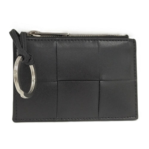 Bottega Veneta Coin Case Maxi Intrecciato Leather Black
