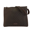 Gucci Brown Silver GG Canvas Shoulder Bag Pochette