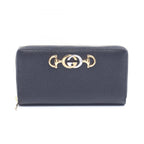 Gucci Round Wallet Zumi Black Leather