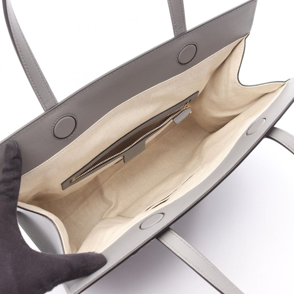 Gucci Tote GG Ribbon Gray Leather — view 3