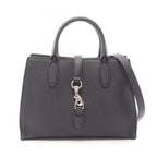 Gucci Tote with Hook Closure 2-Way Black Leather