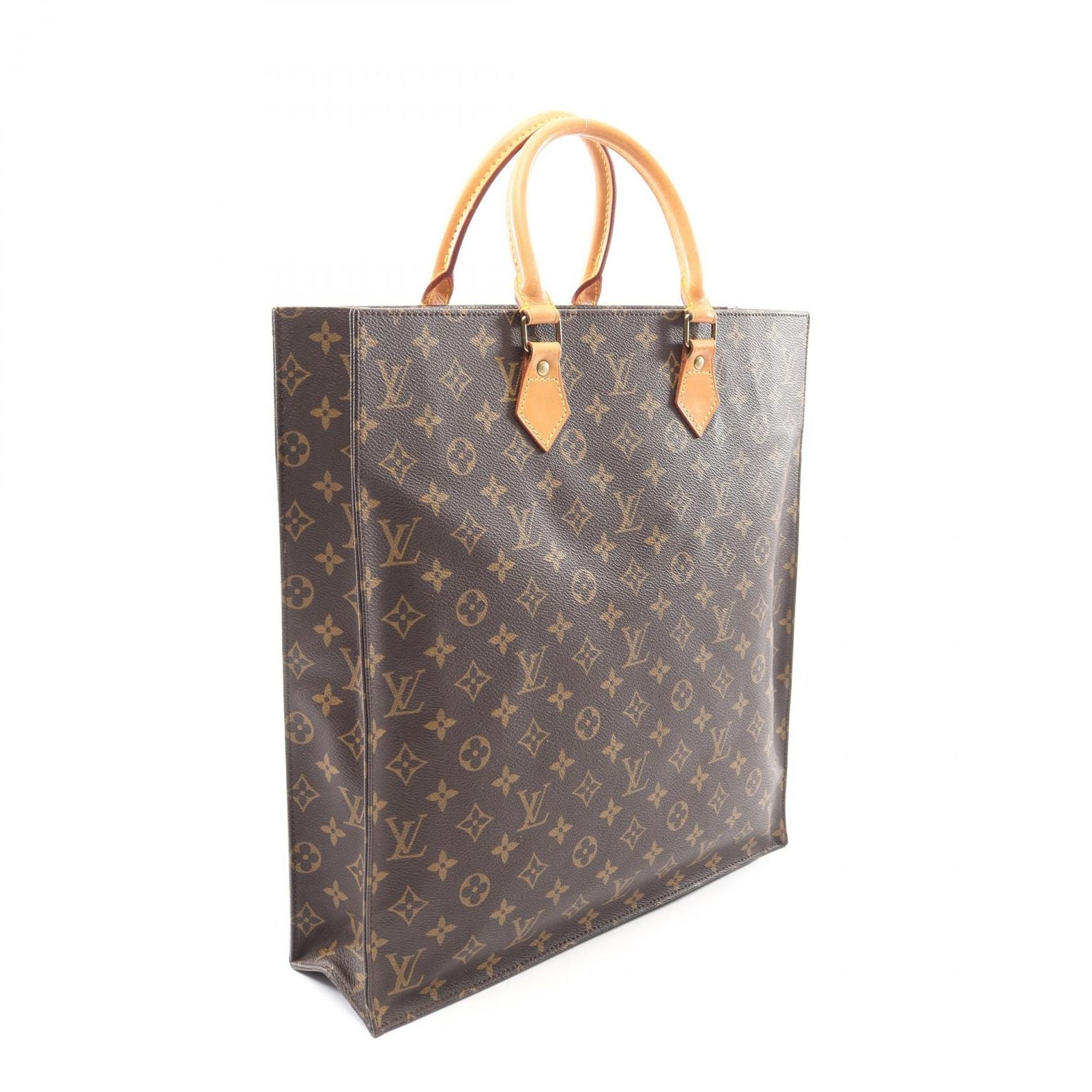 Louis Vuitton Tote Sac Plat Canvas Leather — view 2