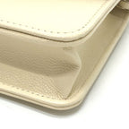 Chanel Shoulder Bag CC Logo Caviar Leather Cream White — view 6
