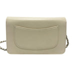 Chanel Shoulder Bag CC Logo Caviar Leather Cream White — view 2