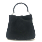 Gucci Shoulder Bag Bamboo Leather Suede Black — view 3