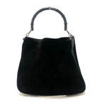 Gucci Shoulder Bag Bamboo Leather Suede Black — view 2