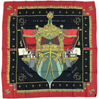Hermes Scarf Carre 90 Vue du Carrosse de la Reale Queen's Coronation Silk Black