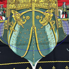 Hermes Scarf Carre 90 Vue du Carrosse de la Reale Queen's Coronation Silk Black — view 6
