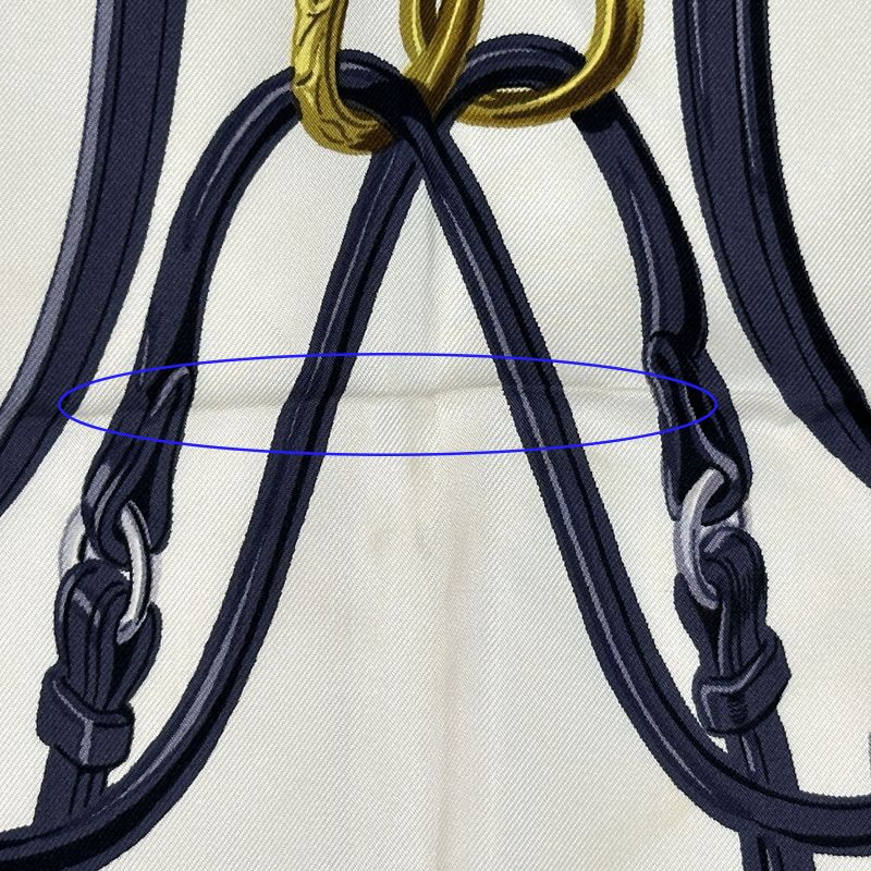 Hermes Scarf Carre 90 Brides de Gala Ceremony Bridle Silk Blue Horse Tackle — view 8