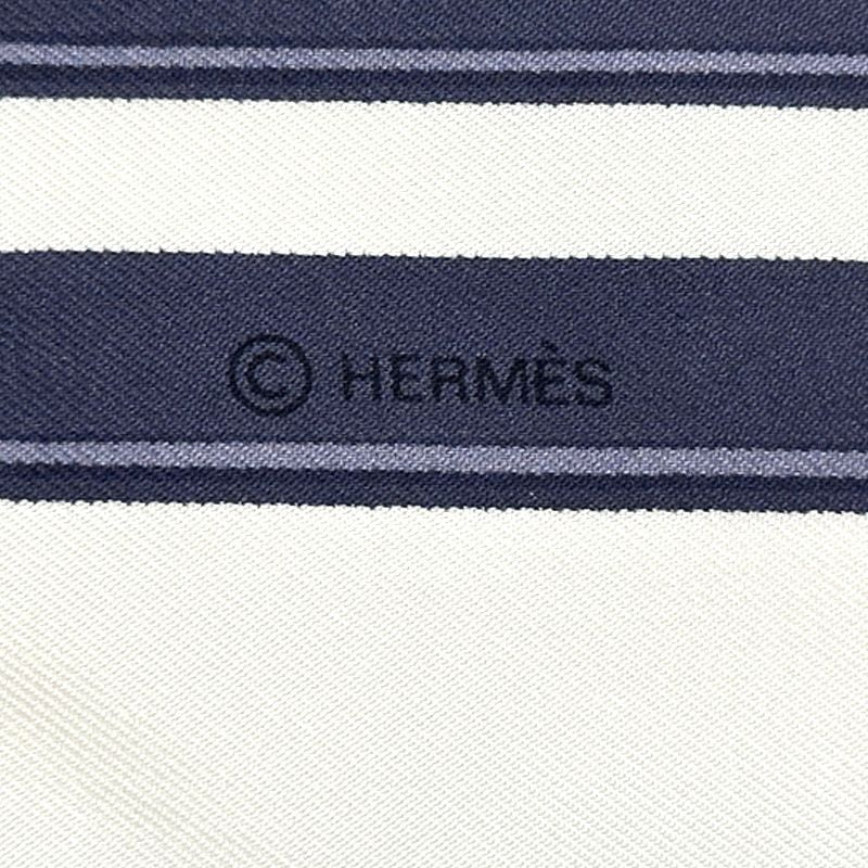 Hermes Scarf Carre 90 Brides de Gala Ceremony Bridle Silk Blue Horse Tackle — view 3