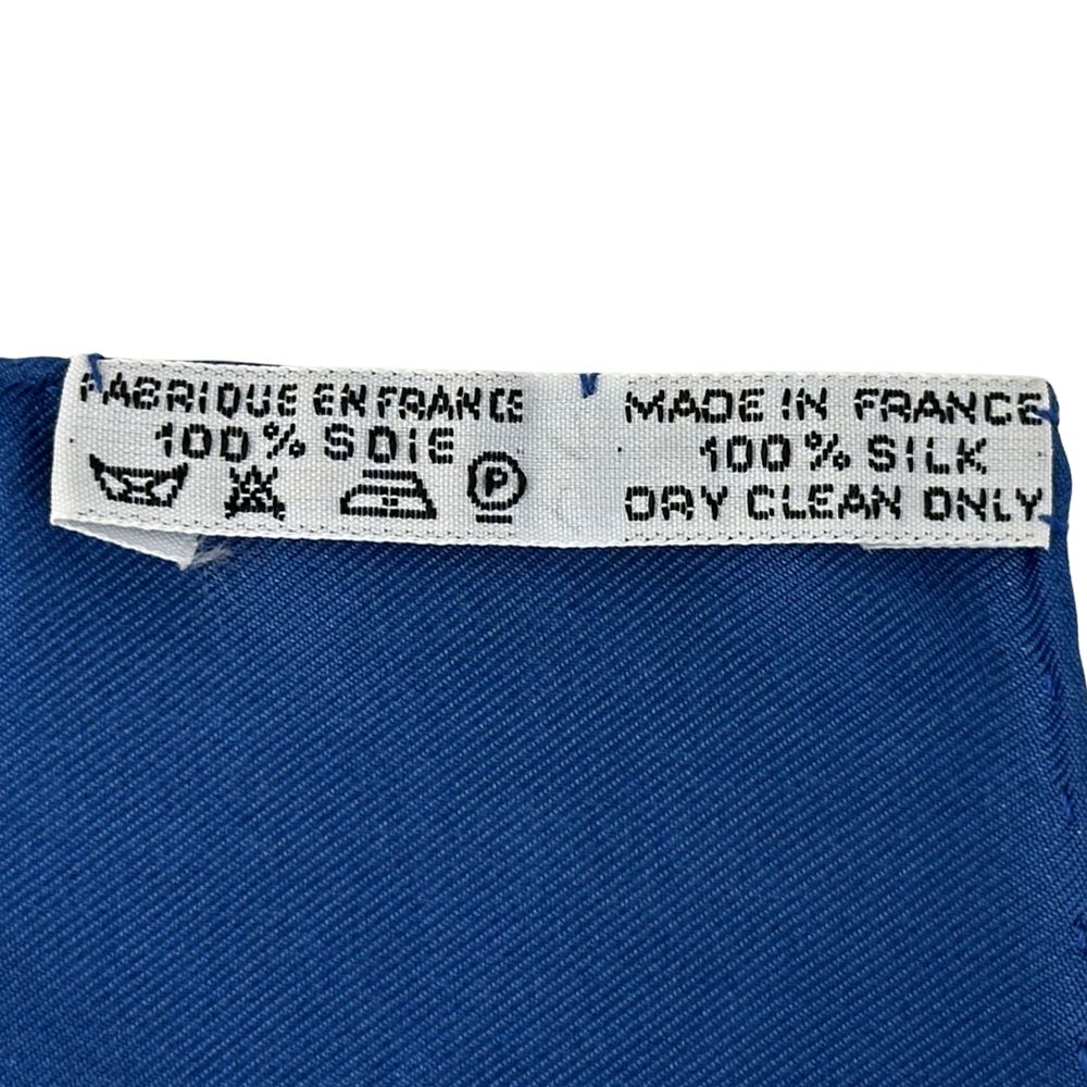 Hermes Scarf Carre 90 Brides de Gala Ceremony Bridle Silk Blue Horse Tackle — view 4