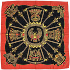 Hermes Scarf Carre 90 Caty Ancient Egypt Silk Red Black Scarab Bird Animal