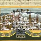 Hermes Scarf Carre 90 in Salzburg Silk Khaki Green Yellow Multicolor Musical — view 3