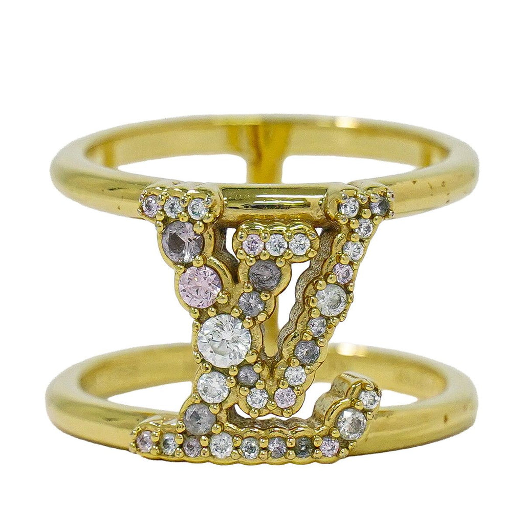 Louis Vuitton Ring LV Iconic Tresor M Gold Plated