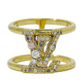 Louis Vuitton Ring LV Iconic Tresor M Gold Plated