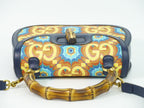 Gucci Bamboo 2-Way Shoulder Bag Pochette Leather Navy Multicolor — view 5