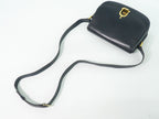 Celine Horse Shoe Shoulder Bag Pochette Leather Navy — view 4