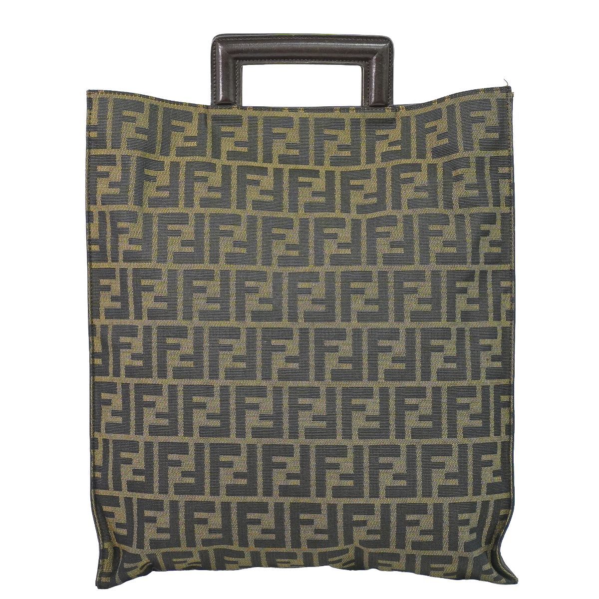 Fendi Zucca Tote Canvas Brown