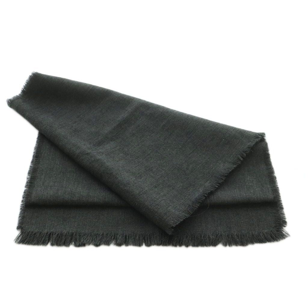 Fendi Shawl Fringe Charcoal Gray Scarf — view 3