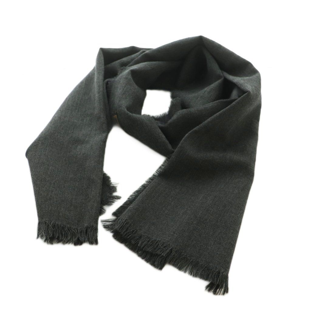 Fendi Shawl Fringe Charcoal Gray Scarf