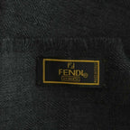 Fendi Shawl Fringe Charcoal Gray Scarf — view 5