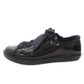 Prada Sport Sneakers Shoes Low Cut Enamel Lace Up Logo 37.5 Black
