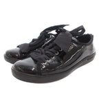 Prada Sport Sneakers Shoes Low Cut Enamel Lace Up Logo 37.5 Black — view 2
