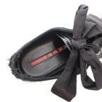 Prada Sport Sneakers Shoes Low Cut Enamel Lace Up Logo 37.5 Black — view 6