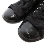 Prada Sport Sneakers Shoes Low Cut Enamel Lace Up Logo 37.5 Black — view 3