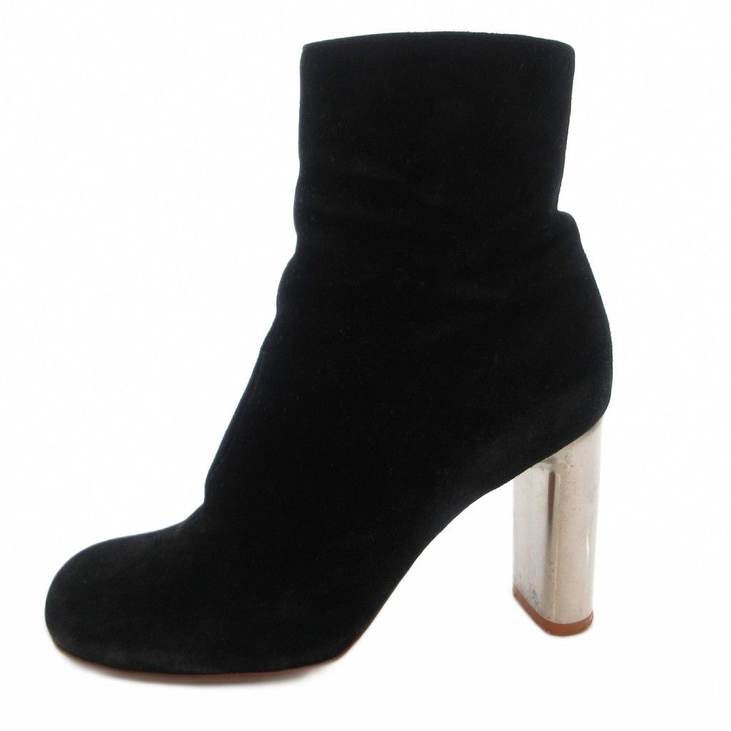 Celine Phoebe Philo Era Bambam Short Boots Suede Metal Heels Side Zip 36.5 Black — view 2