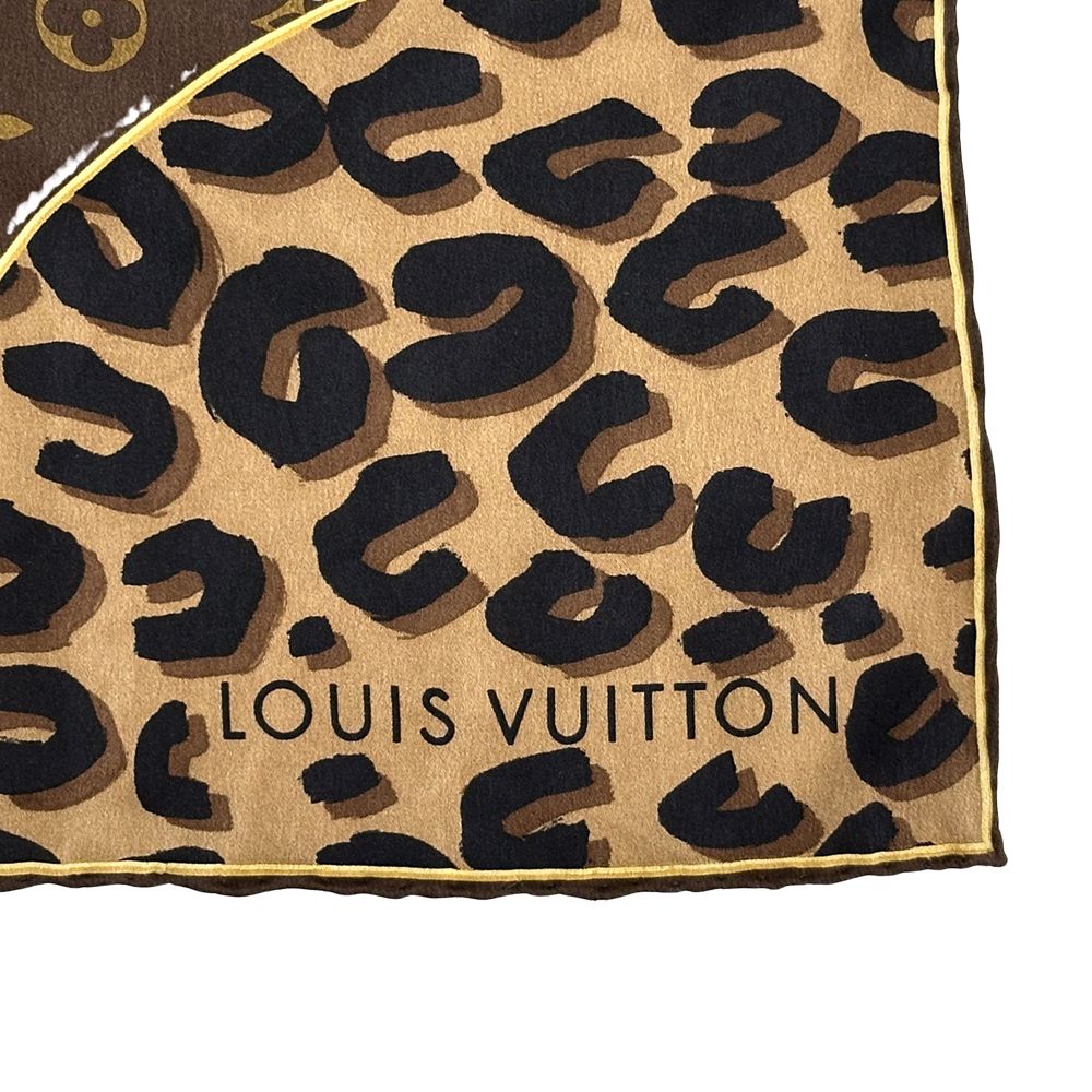 Louis Vuitton Scarf Monogram Silk Carre Denim Noir Black Large — view 2