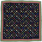 Louis Vuitton Scarf Monogram Silk Carre Denim Noir Black Large