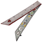 Dior Scarf Mizza Silk Red Multicolor Twill Star Pattern — view 3
