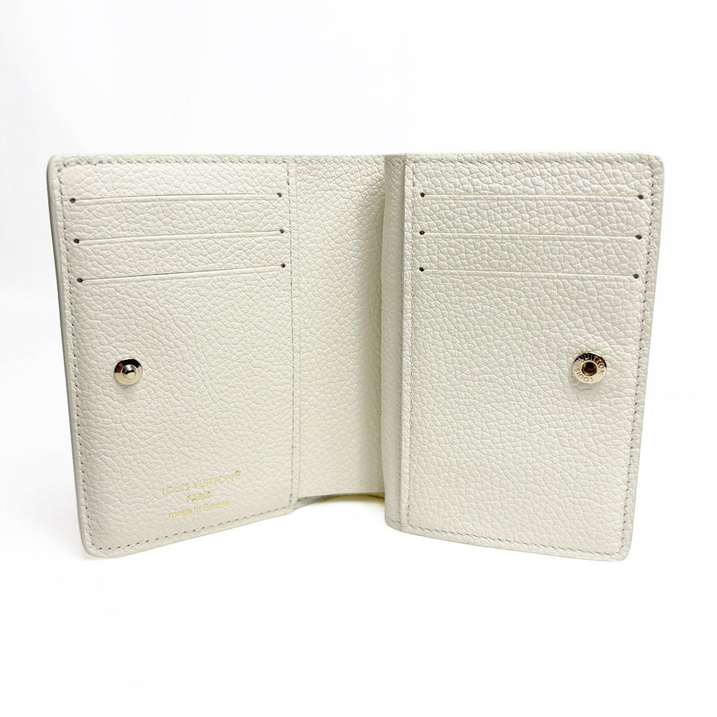 Louis Vuitton Portefeuille Monogram Bifold Wallet Milky White Peach Gold — view 5