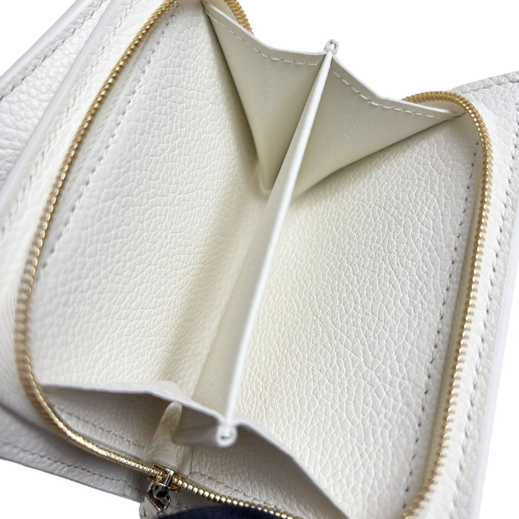 Louis Vuitton Portefeuille Monogram Bifold Wallet Milky White Peach Gold — view 7