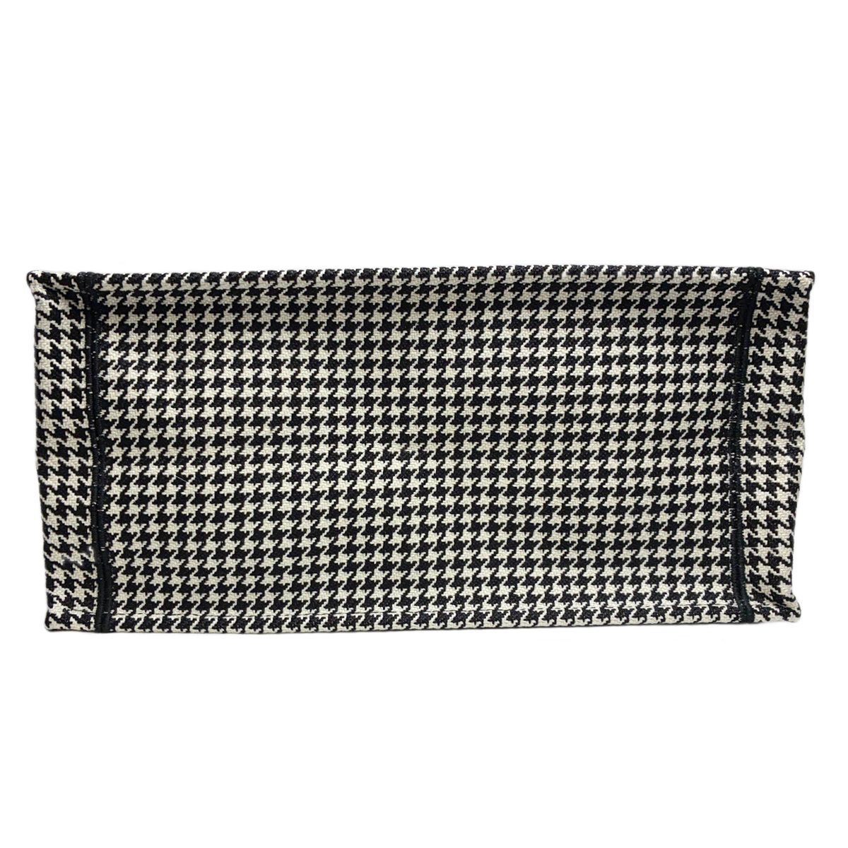 Dior Book Tote Houndstooth Black White — view 3